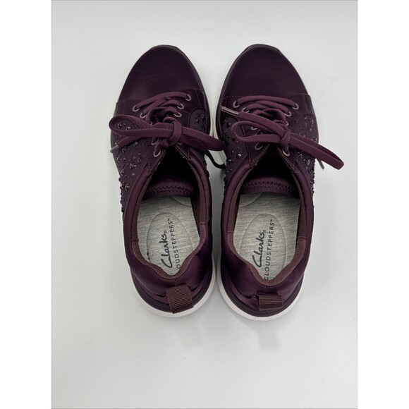 Clarks Cloudsteppers Ezera Ave Sneakers Women’s Size 7 M Burgundy Plum Lace-Up - Picture 7 of 12